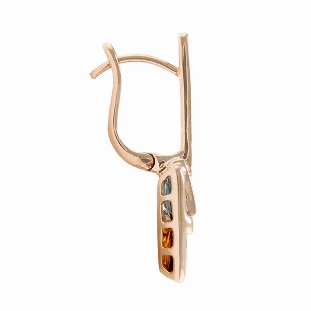 Bellarri Boulevard 14k Multi Color Gemstone Earrings in Rose Gold