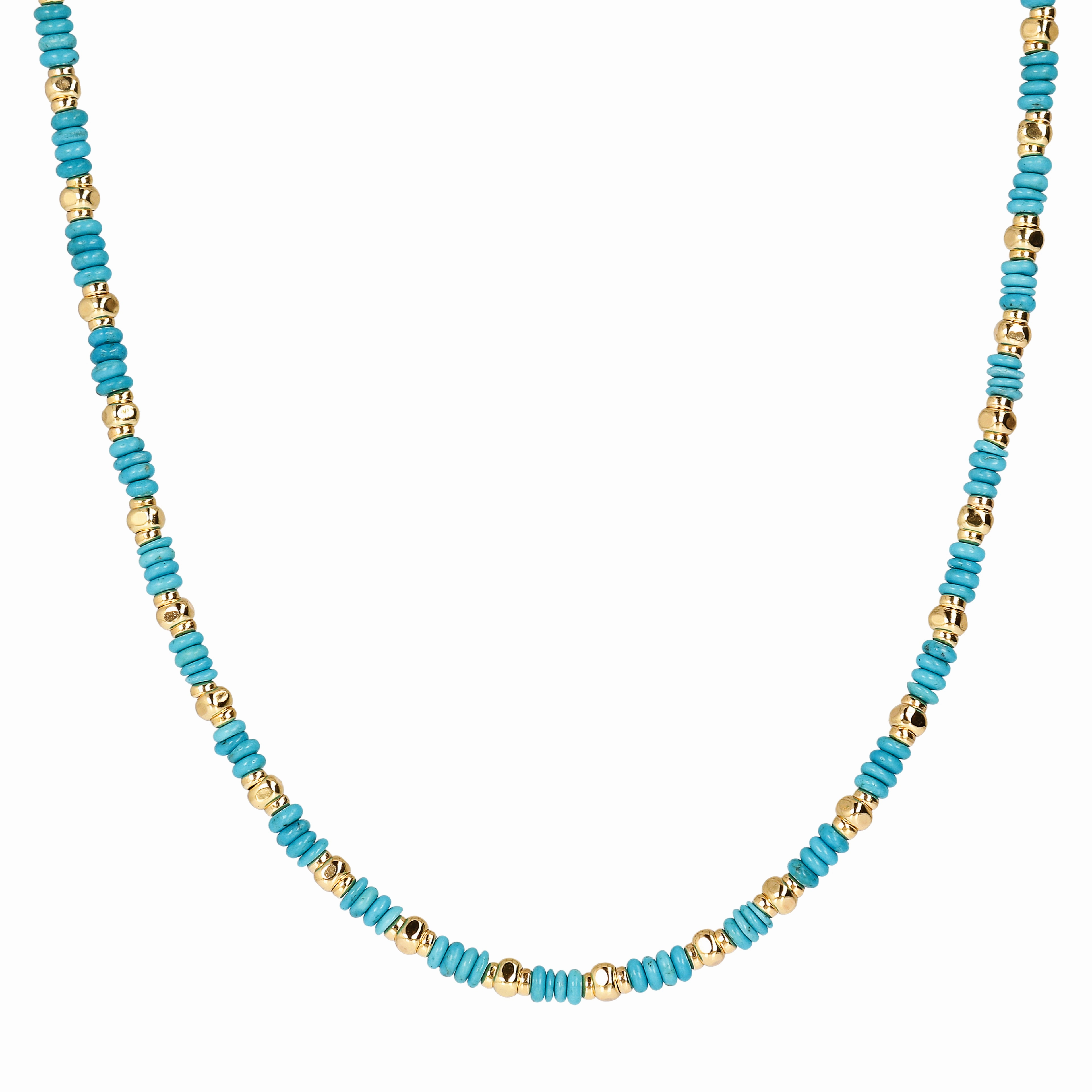 Bellissimo Bronzo Italian 18" Turquoise Rondel Necklace