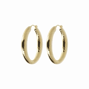 Bellissimo Bronzo Italian 1-3/4" Electroform Hammered Hoop Earrings