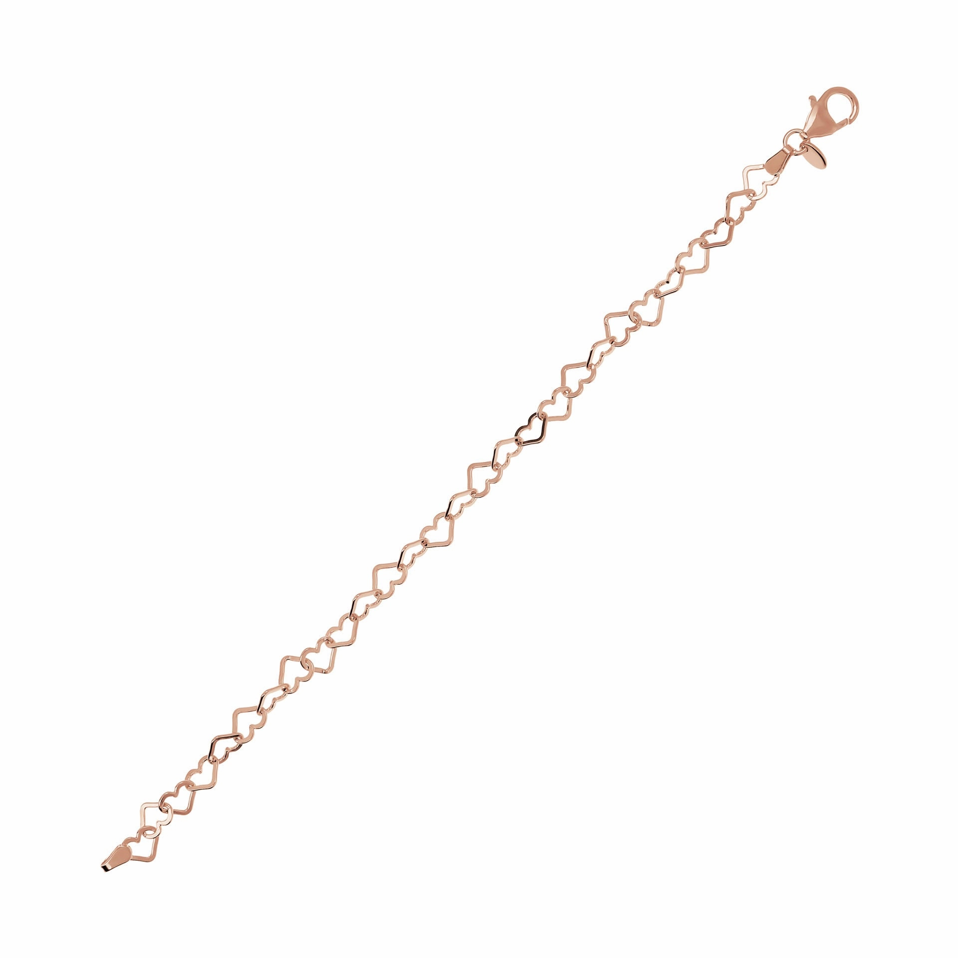 Bellissimo Bronzo Italian Petite Open-Heart Link Bracelet