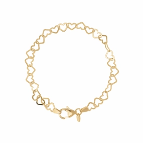 Bellissimo Bronzo Italian Petite Open-Heart Link Bracelet