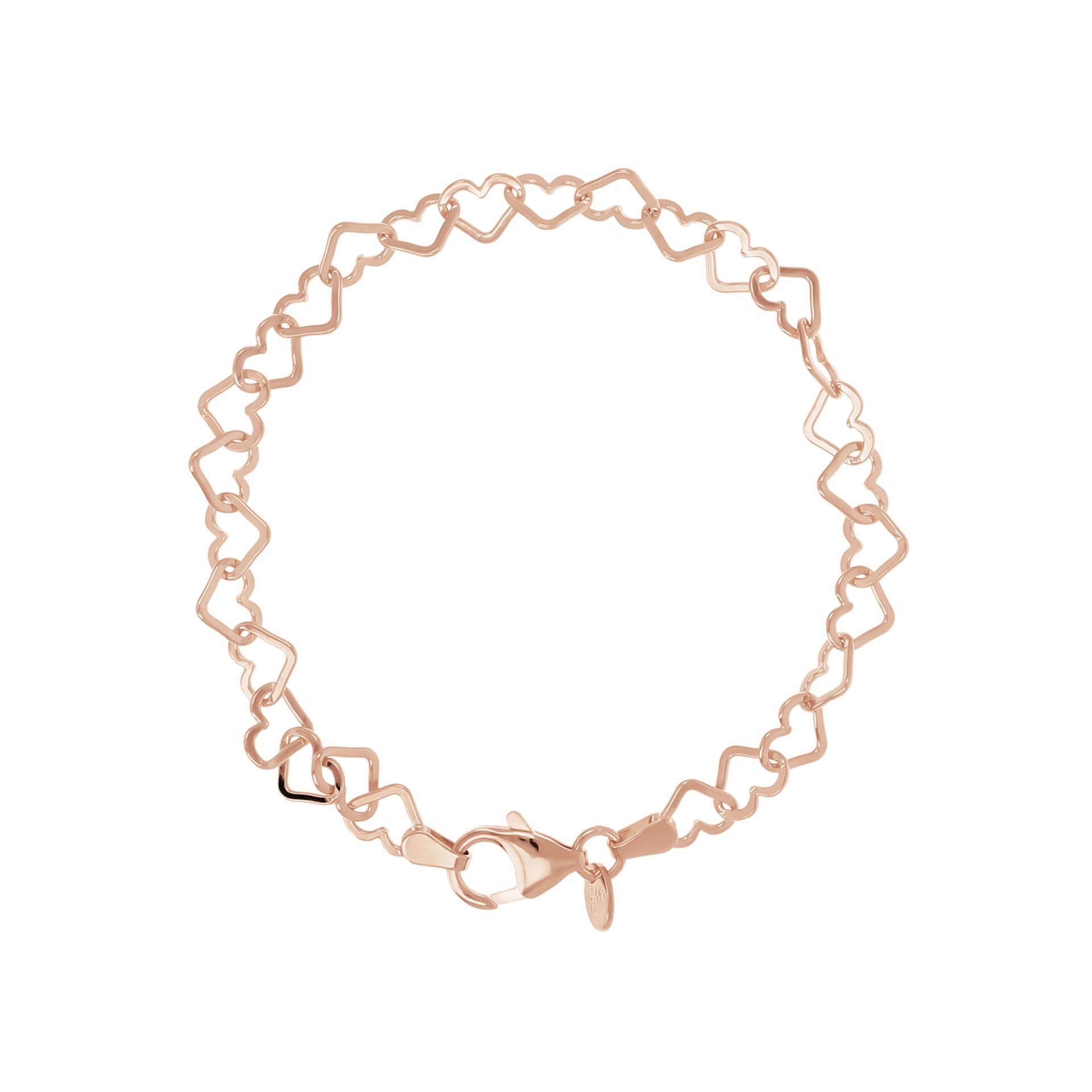 Bellissimo Bronzo Italian Petite Open-Heart Link Bracelet