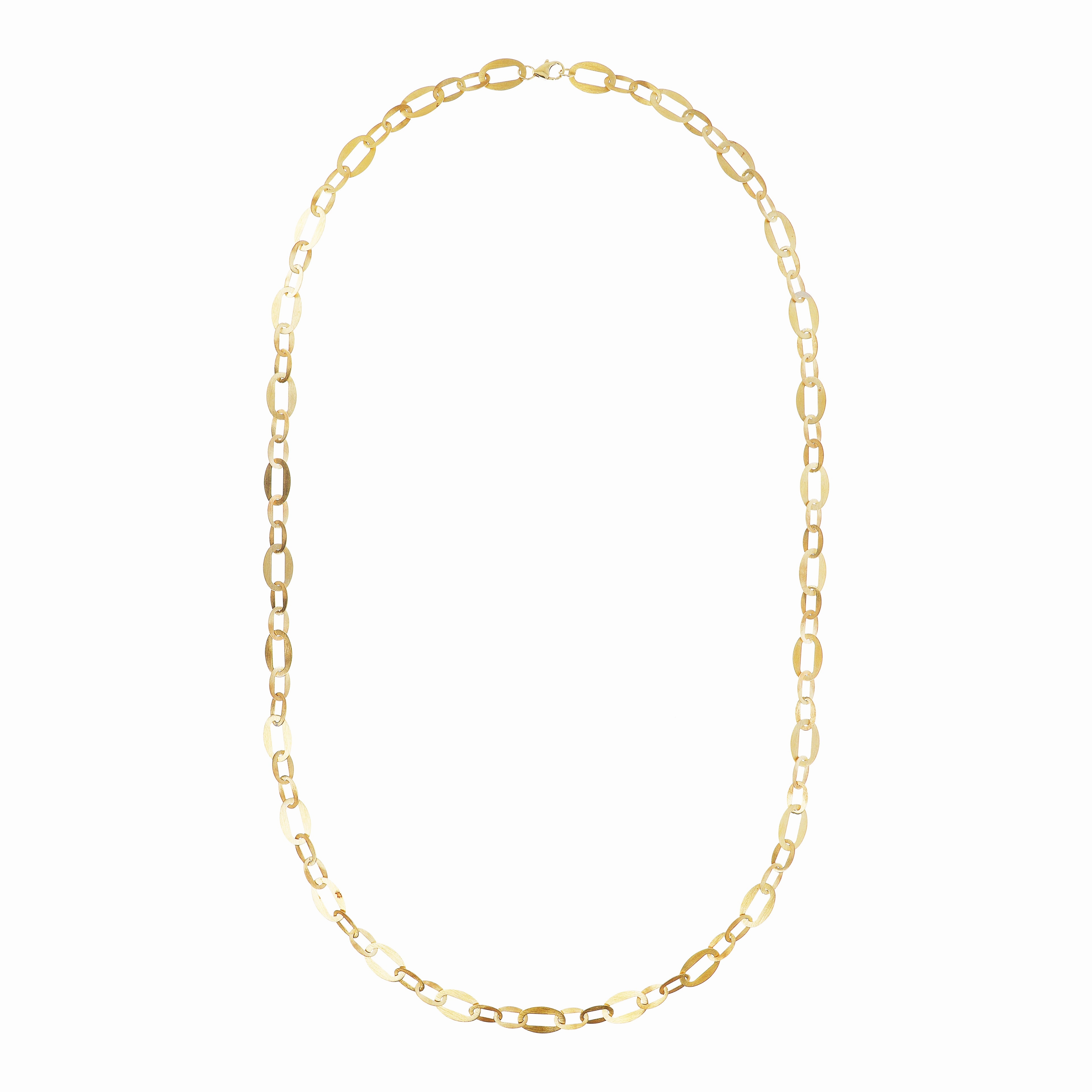 Bellissimo Bronzo Satin Flat Link Necklace