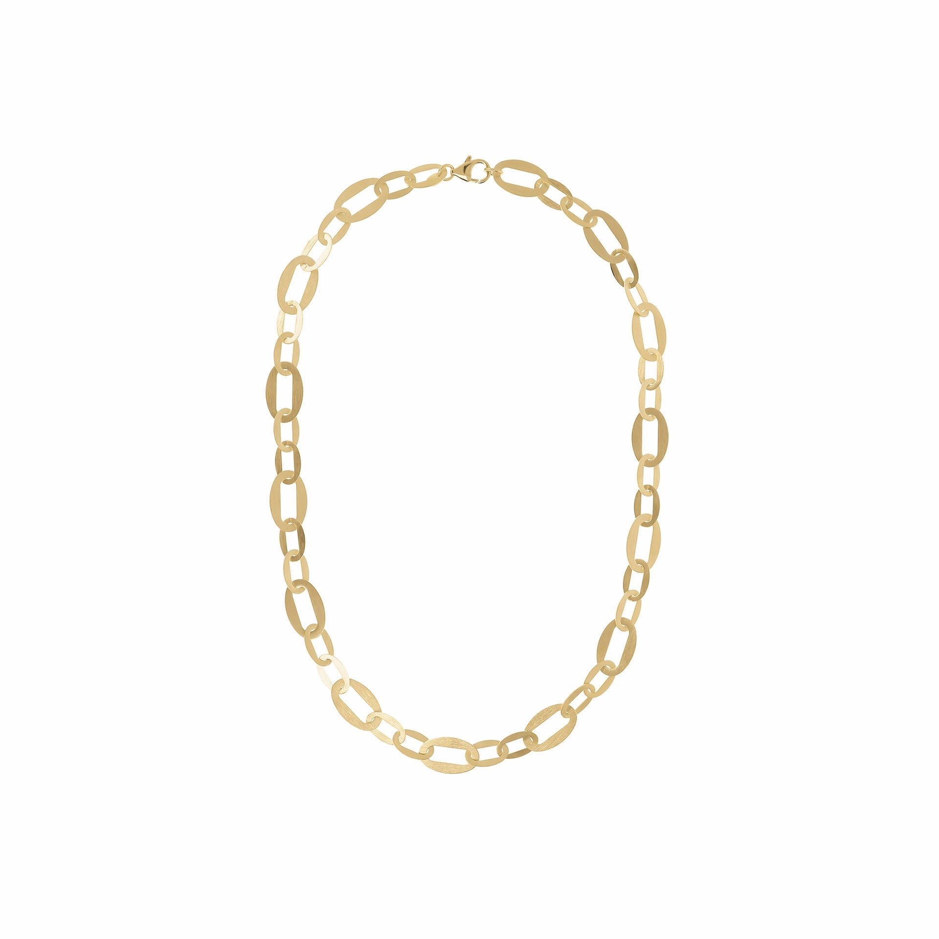 Bellissimo Bronzo Satin Flat Link Necklace