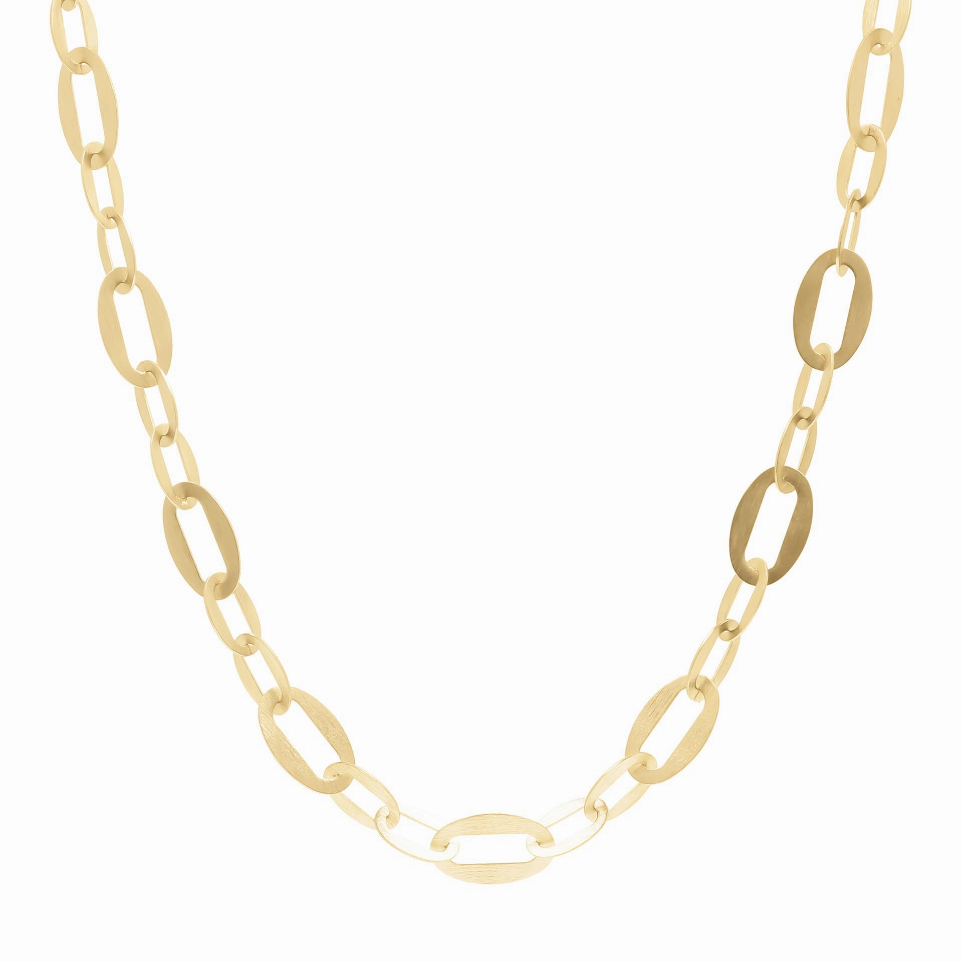 Bellissimo Bronzo Satin Flat Link Necklace