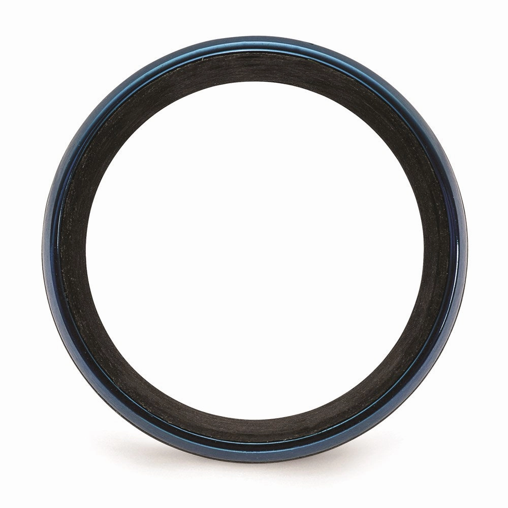 Black Carbon Fiber with Brushed Blue IP-plated Stainless Steel 8mm Band | SR671