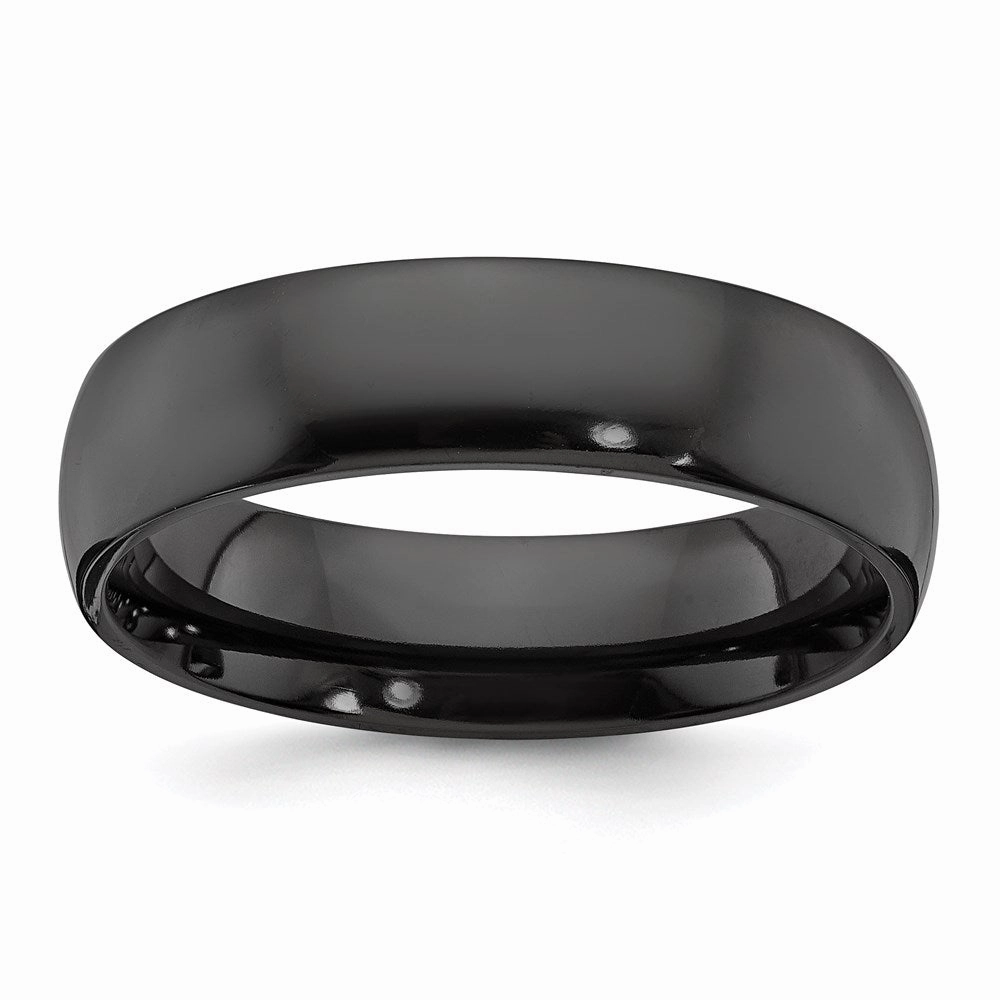 Black Zirconium Polished 6mm Band | ZCR108