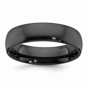 Black Zirconium Polished 6mm Band | ZCR108