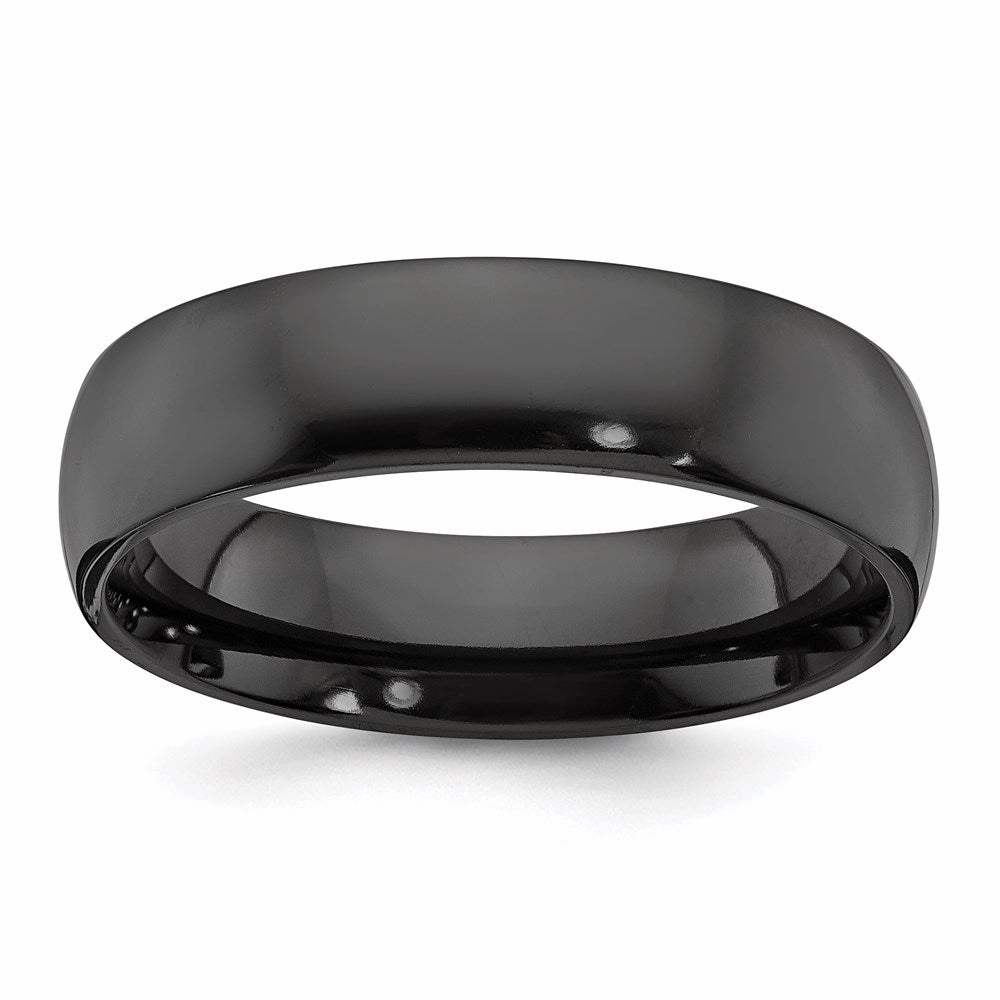Black Zirconium Polished 6mm Band | ZCR108