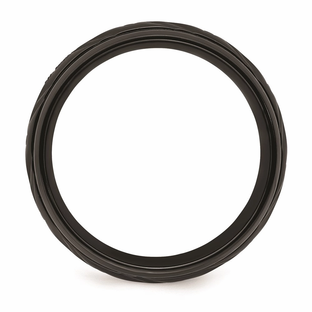 Black Zirconium Polished 8mm Band | ZCR103