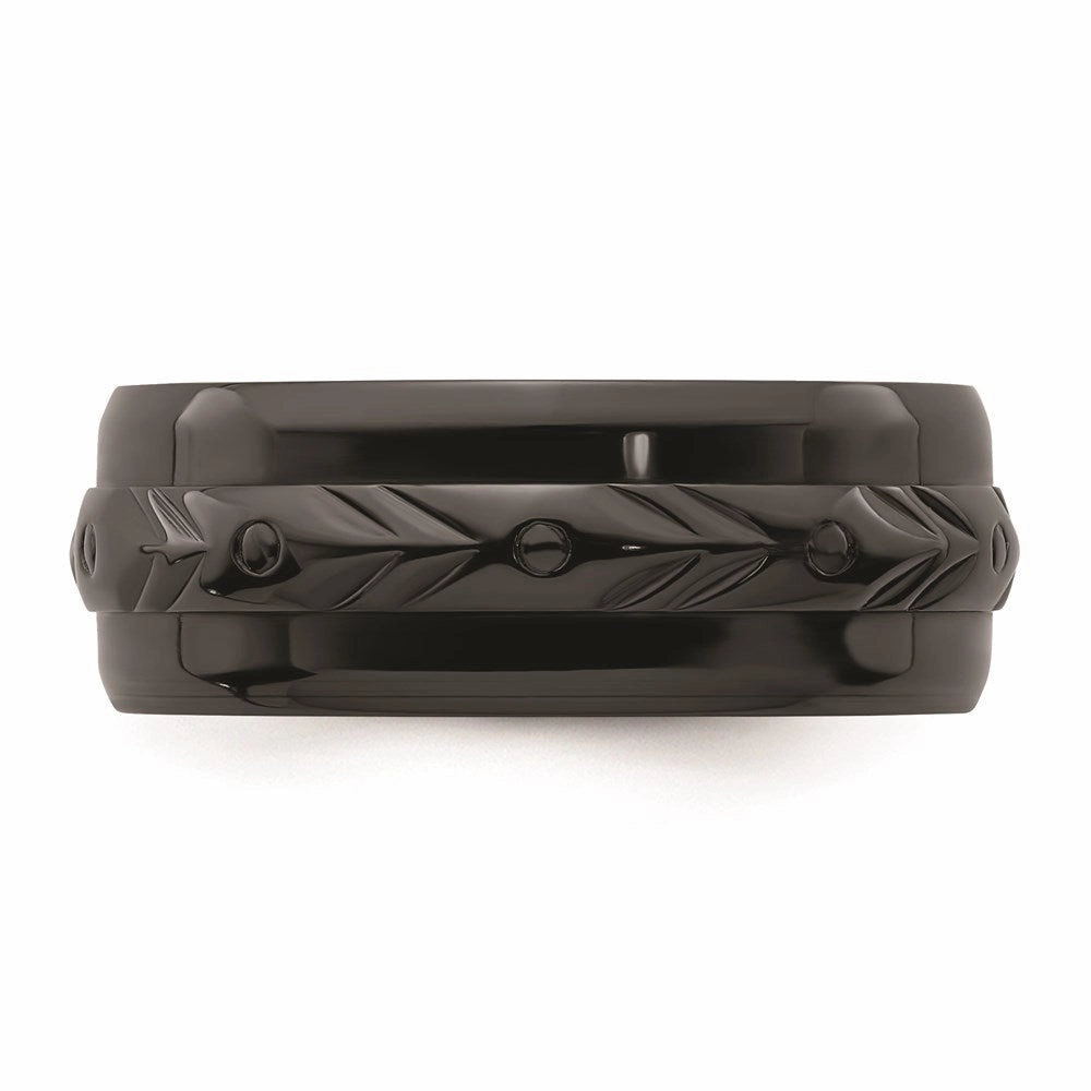 Black Zirconium Polished 8mm Band | ZCR103