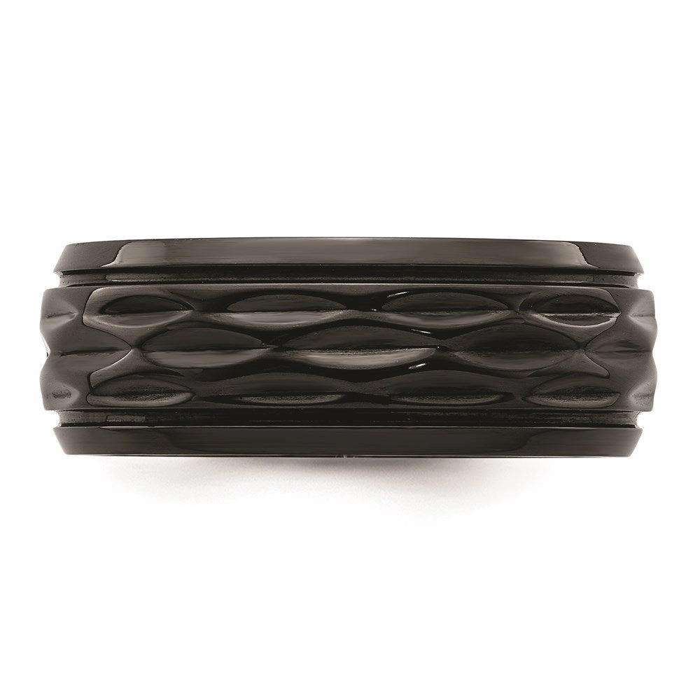 Black Zirconium Polished and D/C 8mm Band | ZCR104