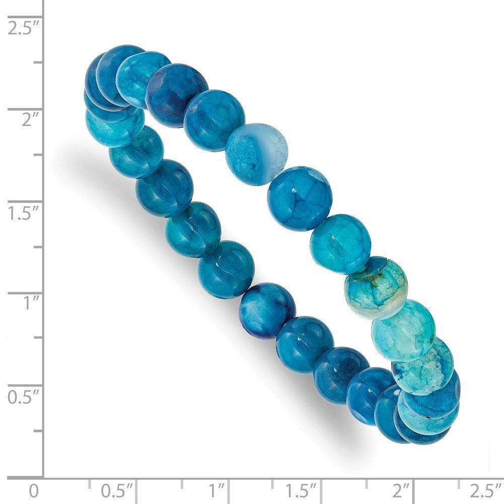 Blue Fire Agate Beaded Stretch Bracelet