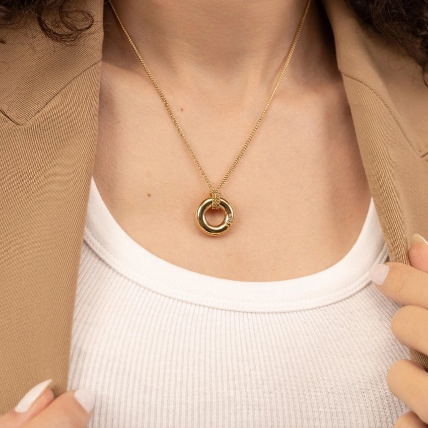 Boss Jewellery Live Circle Gold Plated Ladies Necklace 1580684