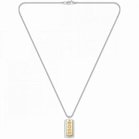 Boss Jewellery Mens Two Tone Dog Tag Necklace 1580576