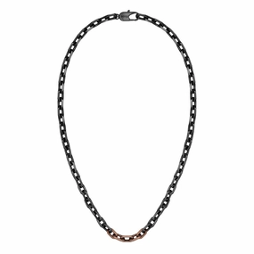 Boss Jewellery Rose and Black Ion Plated Mens Chain 1580536