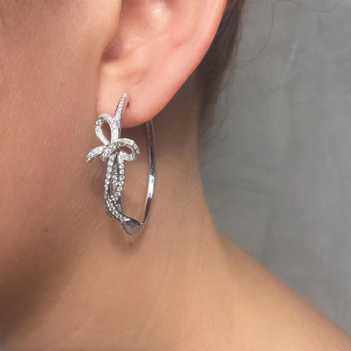 Bow Hoop Earrings