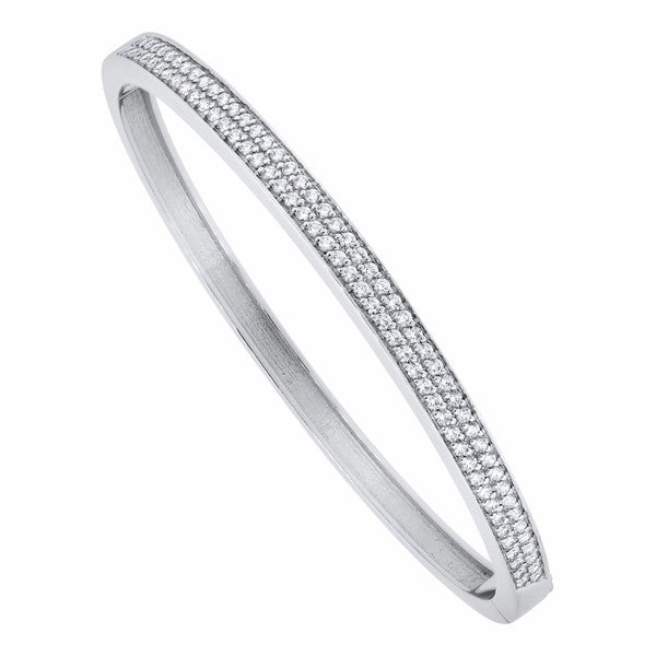 Bracelet en or blanc serti de diamants.