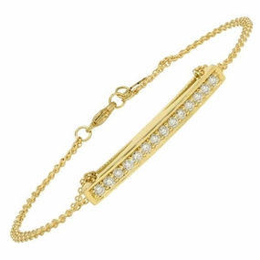 Bracelet en or jaune serti de diamants.