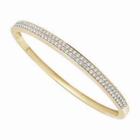 Bracelet en or jaune serti de diamants.