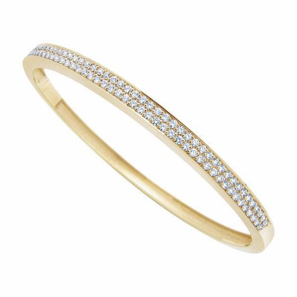 Bracelet en or jaune serti de diamants.
