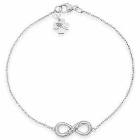 Bracelet Infinity en or blanc serti de diamants.