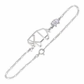 Bracelet lphants Origami en argent.