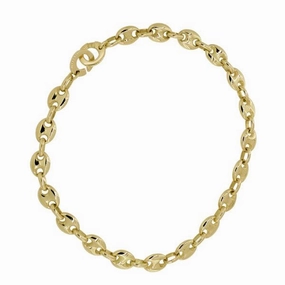 Bracelet maille grain de caf en or jaune 21 cm