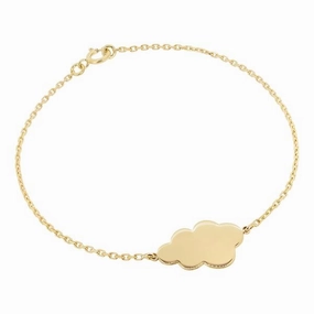 Bracelet nuage en or jaune 18 carats. 17 cm