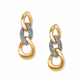 Brighton Cleo Pave Link Post Drop Earrings