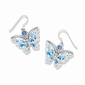 Brighton Kyoto In Bloom Indigo Butterfly Earrings