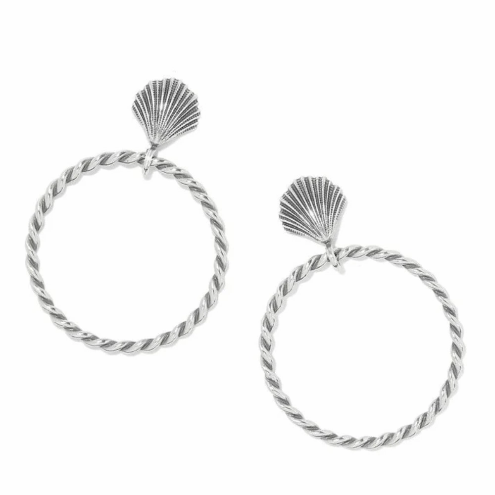 Brighton Silver Shells Hoop Earrings