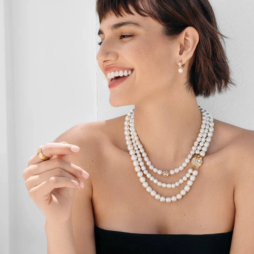 Brighton Trust Your Journey Pearl Drop Earrings