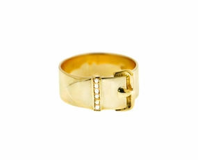 Buckle ring with diamonds