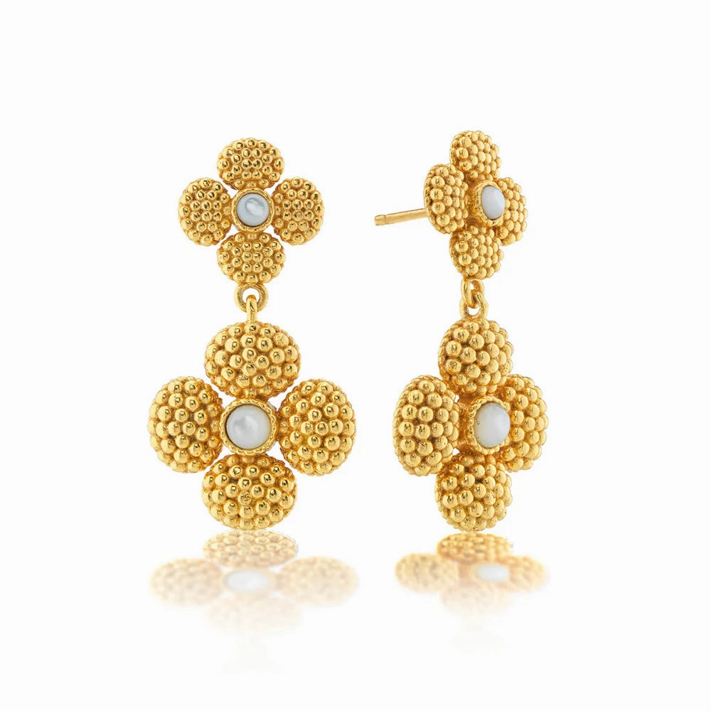 Capucine De Wulf Berry Clover Convertible Duo Earrings - Mother of Pearl