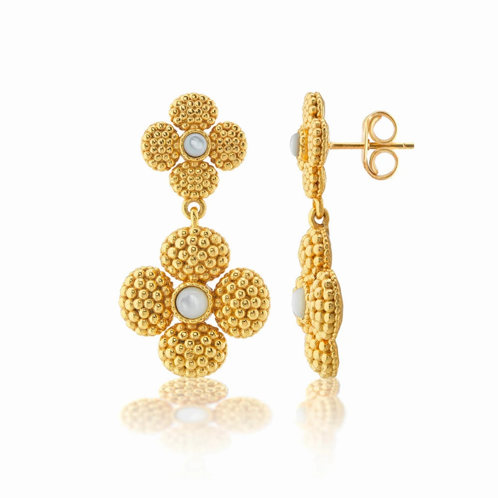 Capucine De Wulf Berry Clover Convertible Duo Earrings - Mother of Pearl