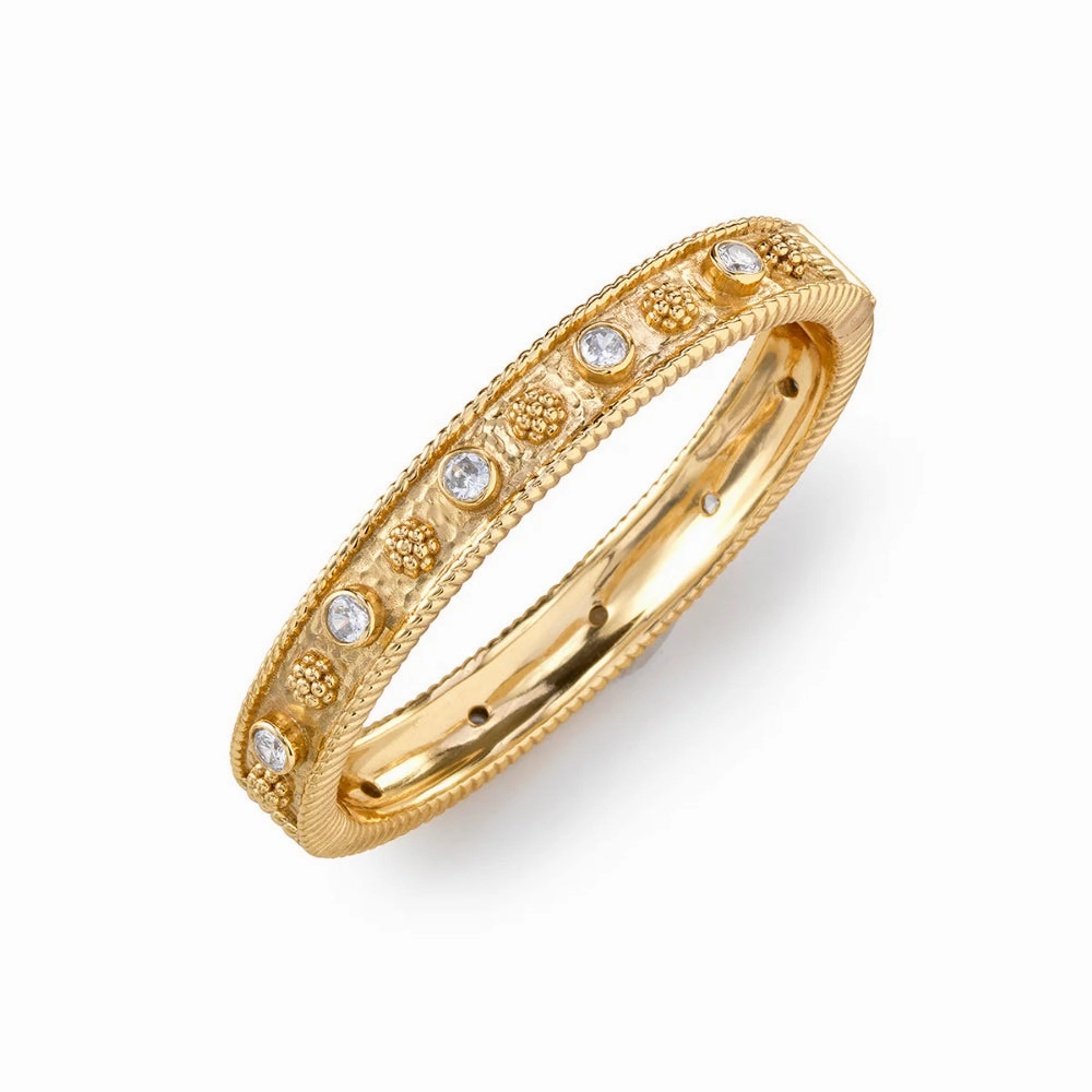 Capucine De Wulf Berry Gem Classic Hinged Bangle - Clear Cubic Zirconia