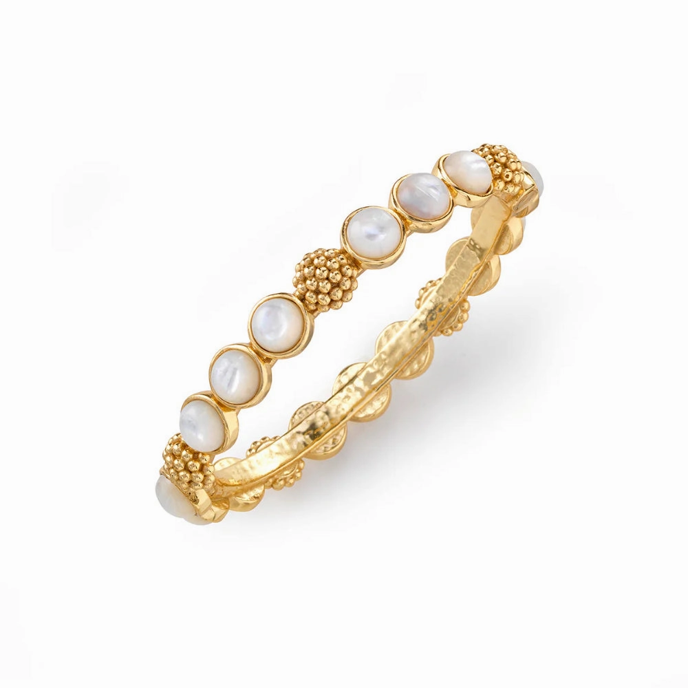 Capucine De Wulf Berry Gem Hinged Bangle - Mother of Pearl