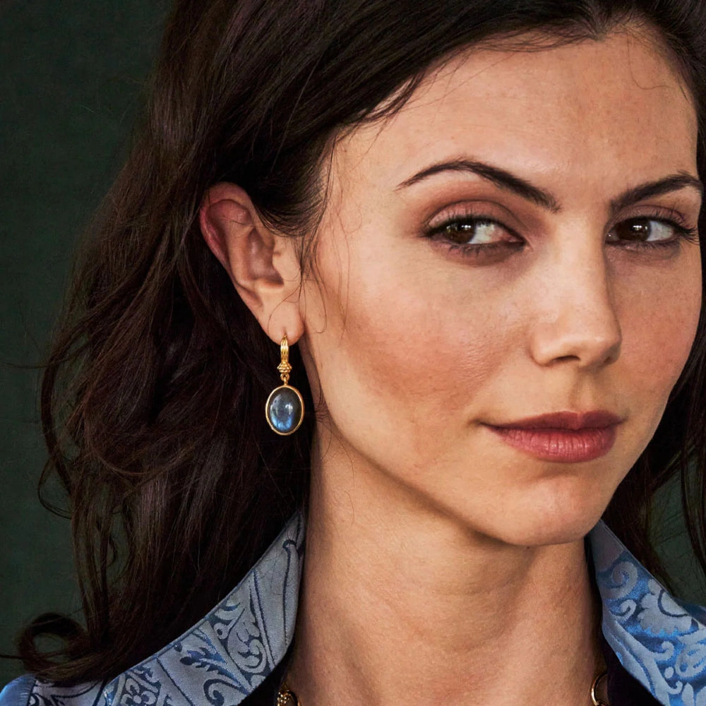 Capucine De Wulf Cleopatra Oval Drop Earrings - Blue Labradorite