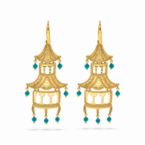 Capucine De Wulf Grand Pagoda  Turquoise Earrings