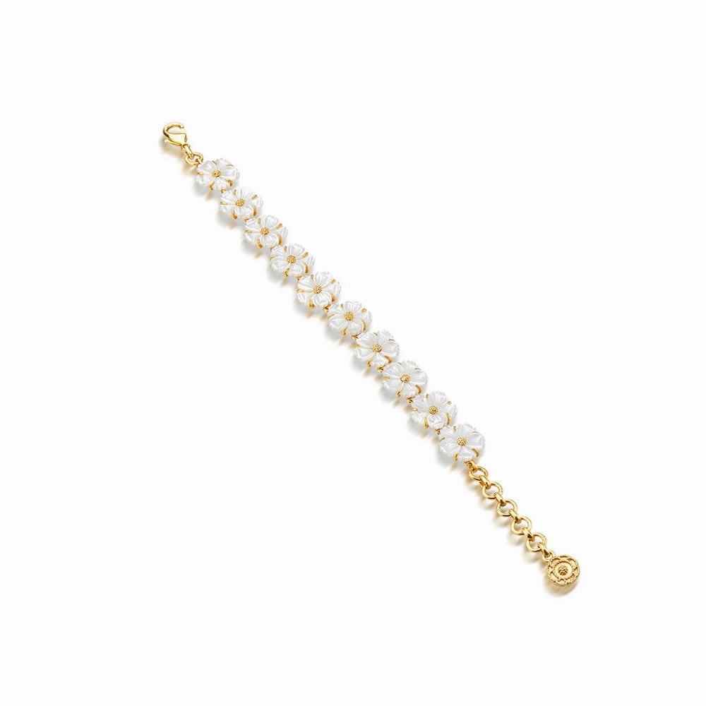 Capucine De Wulf Mermaid Garden Petite Riviere Bracelet 7" - Mother of Pearl