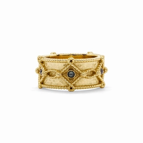 Capucine de Wulf Victoria Ring Band in Hammered Gold/Blue Labradorite