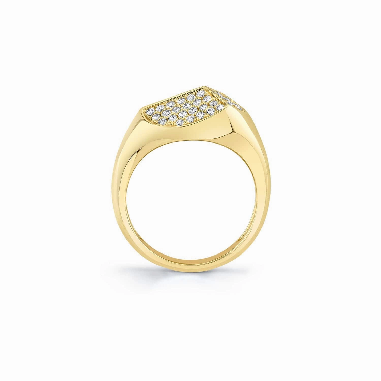 Carve Signet Ring with Pav F465