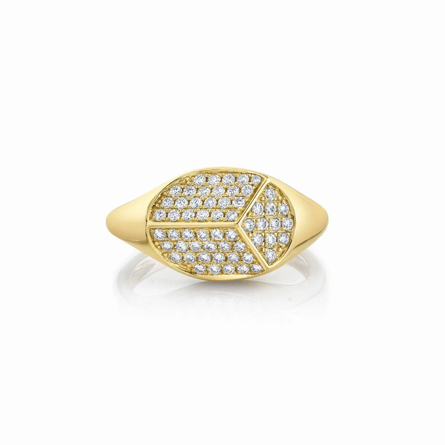 Carve Signet Ring with Pav F465