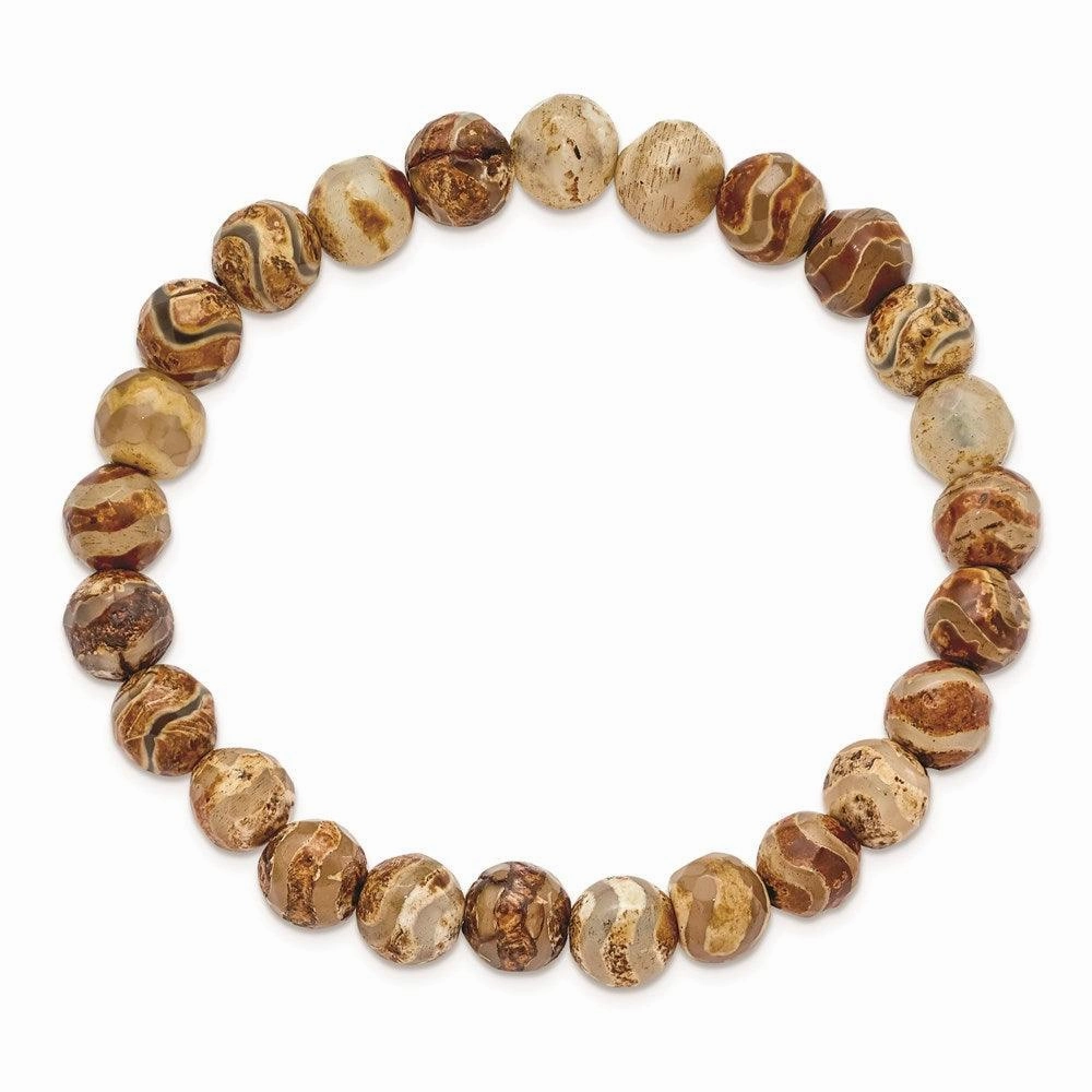 Celestial Pillar Agate Beaded Stretch Bracelet