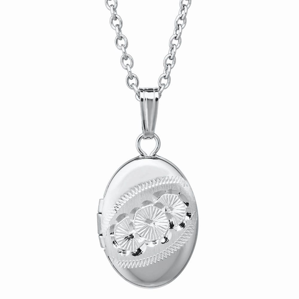 Children's Sterling Silver Oval Locket Necklace