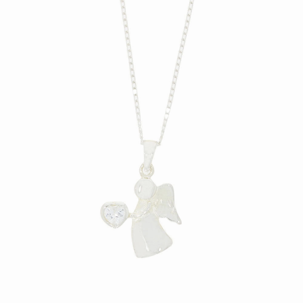 Childrens Sterling Silver April Birthstone Necklace NC1017/2D