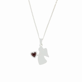 Childrens Sterling Silver January Birthstone Necklace NC1017/2A