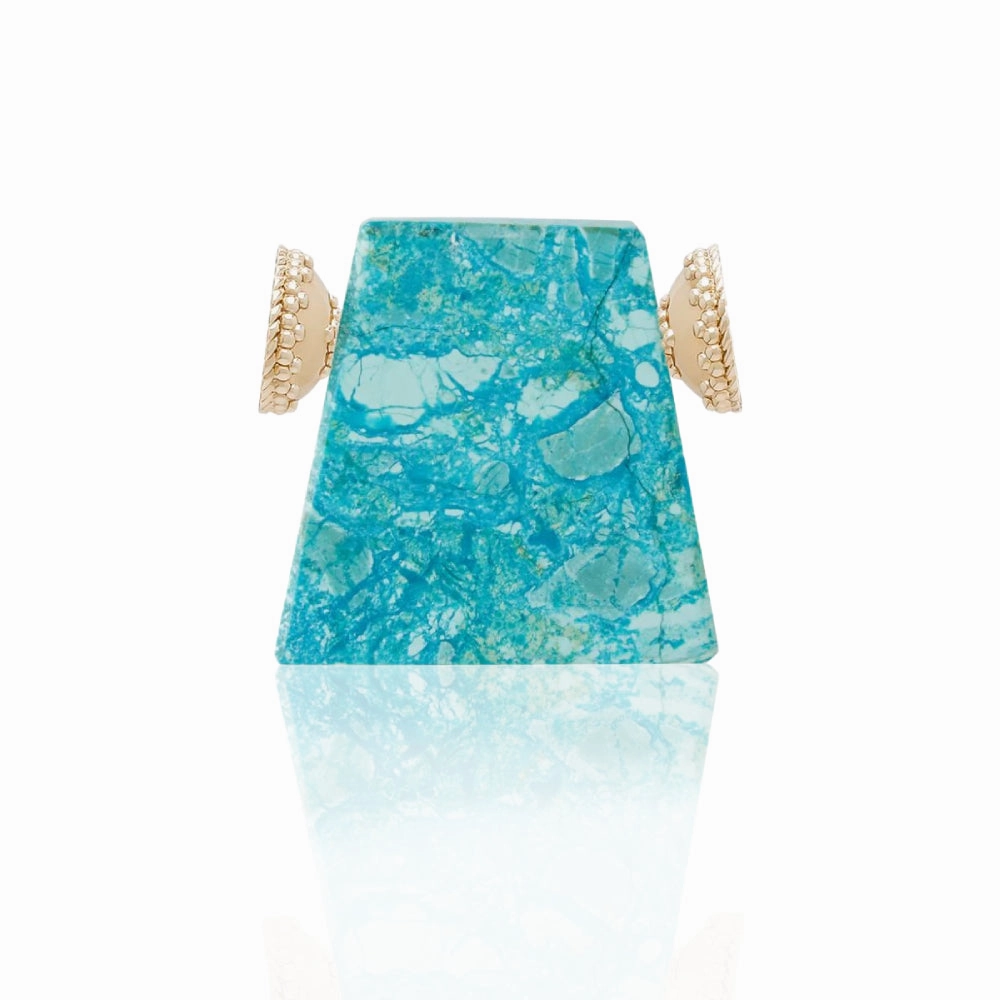 Clara Williams Medium Chrysocolla Shield Centerpiece