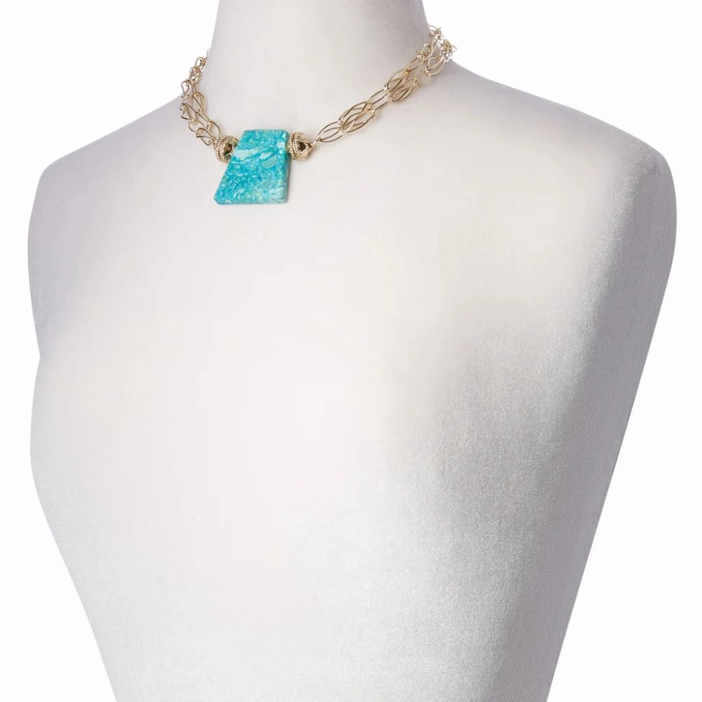 Clara Williams Medium Chrysocolla Shield Centerpiece